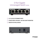 NETGEAR 5-Port Gigabit Ethernet Unmanaged Switch (GS305) - Desktop, Sturdy Metal Fanless Housing
