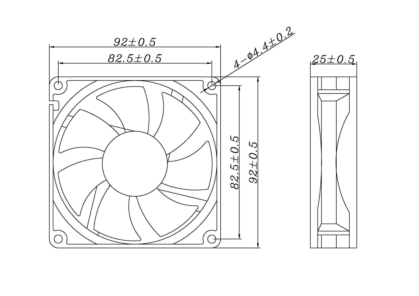 Thermaltake Duramax 9 92mm 2 Ball Bearing 3 and 4 PIN Case Fan - AF0059