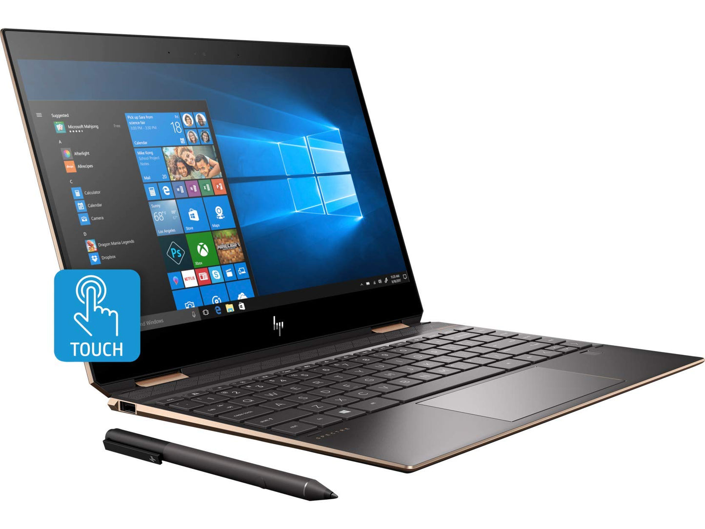 HP  Spectre x360  13" Touchscreen Laptop (Intel Core i7-8565U, 8GB, 512GB SSD, Win 10 Home, Dark Ash Silver) 13-ap0050ca