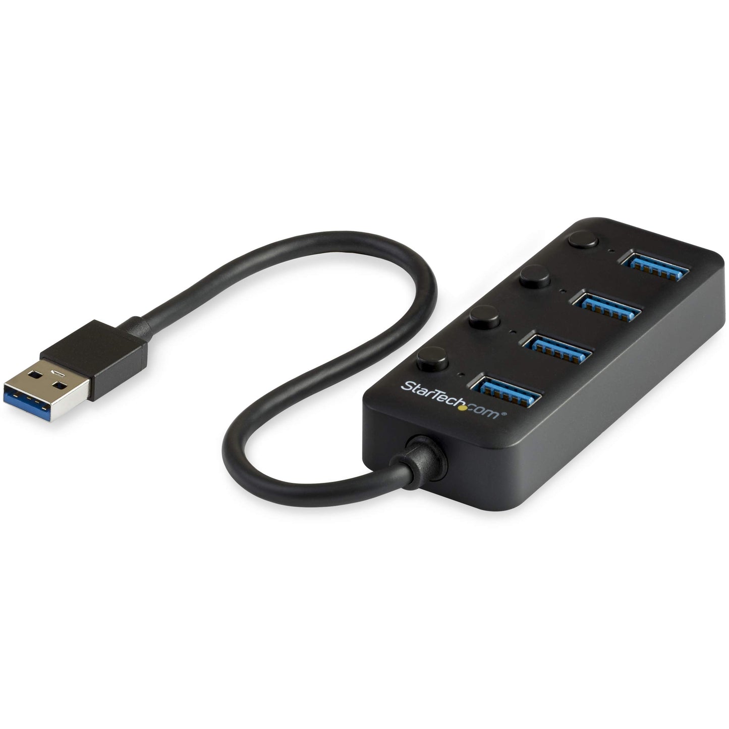 StarTech.com USB 3.0 Hub - 4X USB-A Ports with Individual On/Off Switches - Bus Powered - Portable - USB Splitter - USB Port Expander (HB30A4AIB)