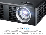 Optoma ML750 WXGA 700 Lumen 3D Ready Portable DLP LED Projector with HDMI