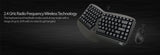 Adesso WKB-1150CB Easytouch Desktop Multimedia Keyboard and Mouse Combo-Wireless Wave Combo -Curved Comfort, Black