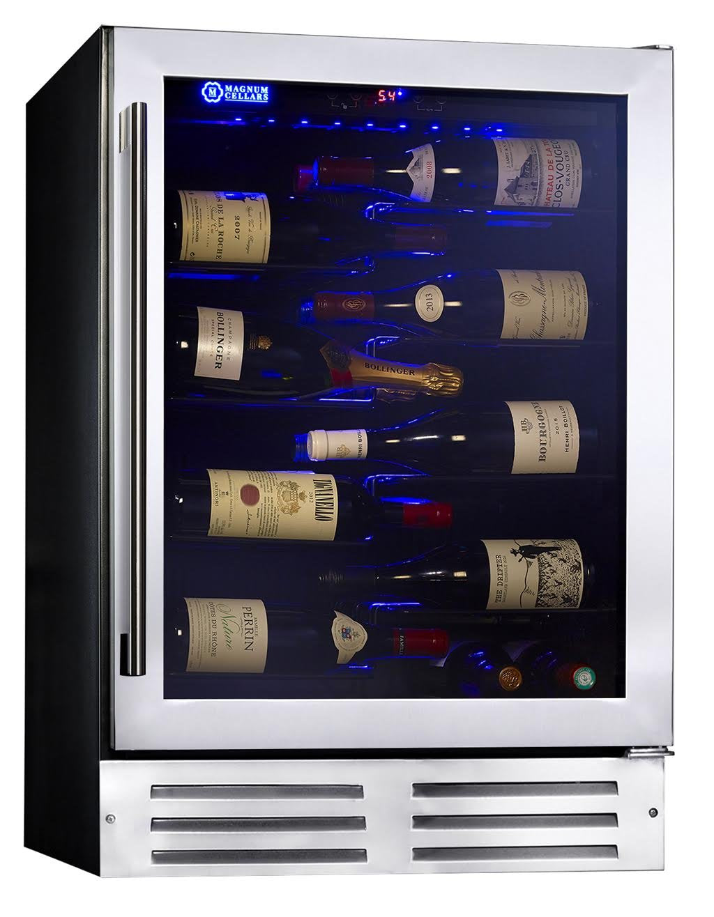 Magnum Cellars DS1-42SS Designer Series 42 Bottle Single Zone Seamless Door Frame Stainless Steel