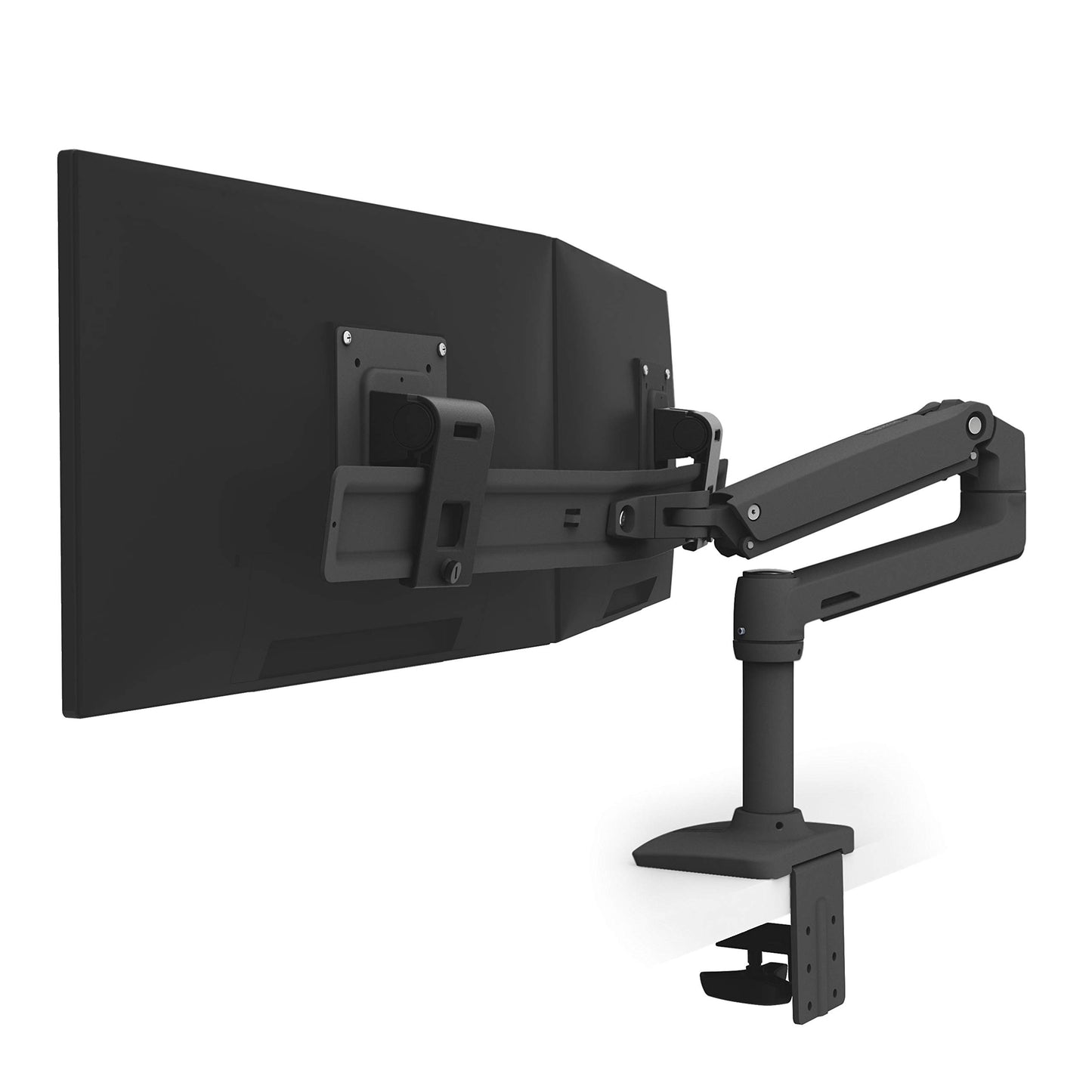 Ergotron 45-489-224 Lx Desk Dual Direct Arm - Mounting Kit (Articulating Arm, Desk Clamp Mount, 2 Pivots, Mounting Hardware, Dual Displays Bow, 7 Inch, Black
