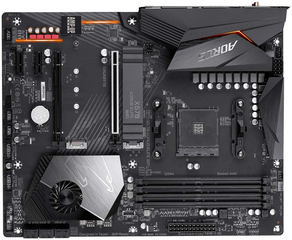 Gigabyte X570 AORUS Elite WiFi (AMD Ryzen 3000/X570/ATX/PCIe4.0/DDR4/Intel Dual Band 802.11AC WiFi/Front USB Type-C/RGB Fusion 2.0/M.2 Thermal Guard/Gaming Motherboard)