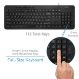 Macally USB Wired Keyboard and Mouse Combo Bundle for PC, Desktop Computer, Laptop, Notebook, ChromeBook - Ultra Slim Keyboard Mouse Combo Set, Compatible with Windows 10/8/7/Vista/XP, etc.