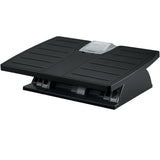 FELLOWES 8035001 Adjustable Locking Footrest w/Microban, 17 1/2 x 13 1/8 x 5 5/8, Black/Silver