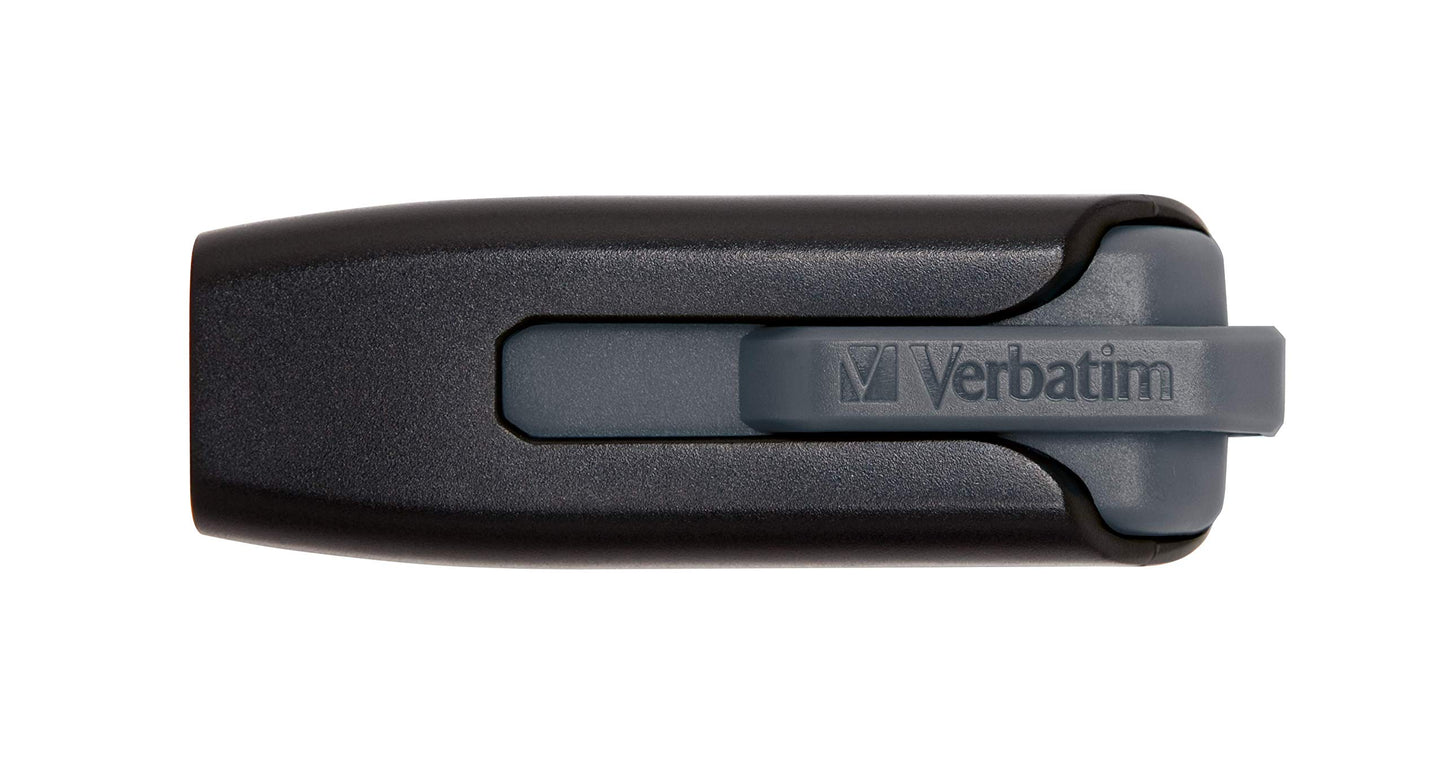 Verbatim 128GB USB 3.0 Store 'n' Go V3 Flash Drive - Cap-Less & PC/Mac Compatible - Gray