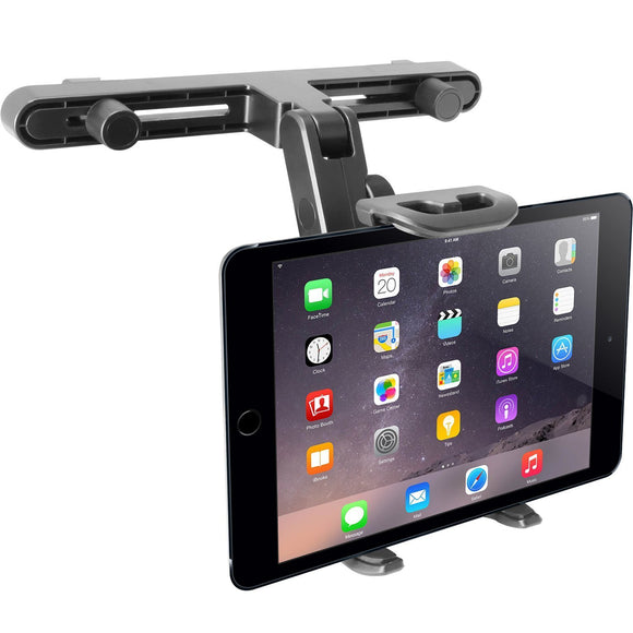 Macally Adjustable Car Seat Headrest Mount and Holder for Apple iPad Air/Mini, Samsung Galaxy Tab, Kindle Fire, Nintendo Switch, and 7