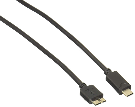 Rocstor Premium USB-C to Micro-B Cable 3Ft (1M) - M/- USB 3.0 - USB Type-C to Micro-USB Cable - USB for external Hard Drive, Tablet, Notebook - 3 Ft - 1 Pack - 1 x Type C Male USB - 1 x Type B Male Micro USB - Nickel Plated - Shielding - black Cable 1M