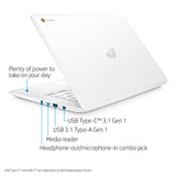 HP Chromebook 14-inch Laptop with 180-degree Hinge, Intel Celeron N3350 Processor, 4 GB RAM, 32 GB eMMC Storage, Chrome OS (14-ca050nr, White)