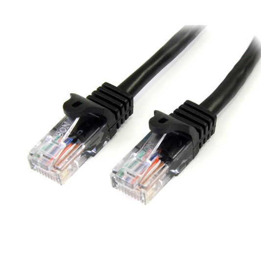 StarTech.com Cat5e Ethernet Cable - 50 ft - Black- Patch Cable - Snagless Cat5e Cable - Long Network Cable - Ethernet Cord - Cat 5e Cable - 50ft