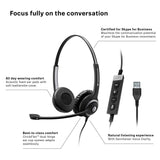Samsung SC 260 USB MS II (506483) - Single-Sided Business Headset | for Skype for Business, Softphone, and PC | with HD Sound, Noise-Cancelling Microphone (Black)