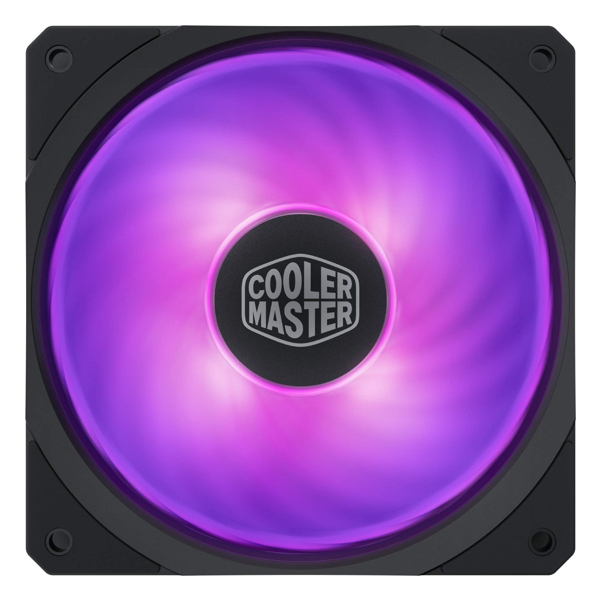 Cooler Master MasterFan SF120R RGB 120mm Square Frame Fan w/RGB LEDs, Hybrid Blade Design, Cable Management and PWM Control Fan