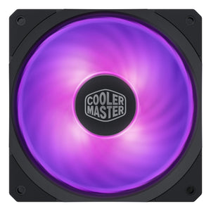 open box Cooler Master MasterFan SF120R RGB 120mm Square Frame Fan w/RGB LEDs, Hybrid Blade Design, Cable Management and PWM Control Fan