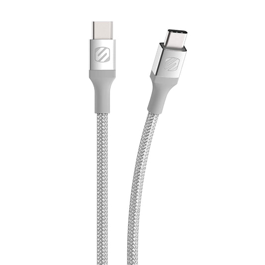 SCOSCHE CCB10SR-SP Strikeline Premium USB-C to USB-C Charge & Sync Braided Cable 10-ft. Silver
