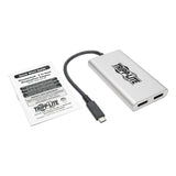 Thunderbolt 3 to Dual DisplayPort Adapter - 4K/5K @ 60 Hz, M/2Xf, 4: Silver