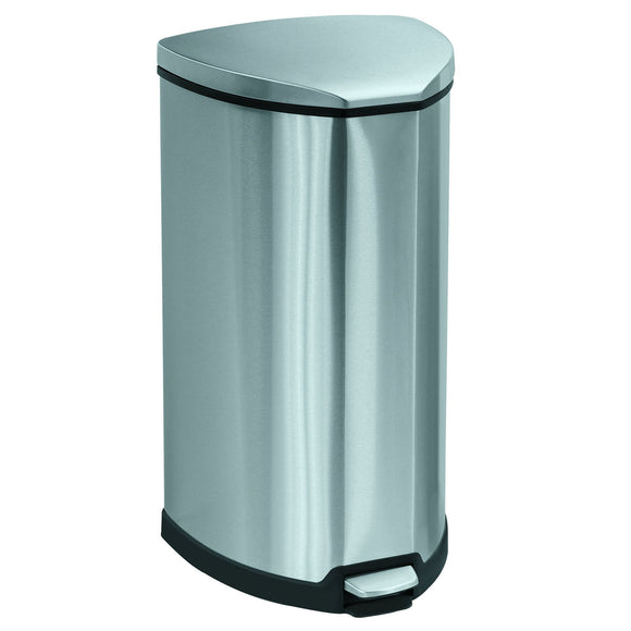 Safco Products Step-On 10-Gallon Stainless Receptacle, 9687SS