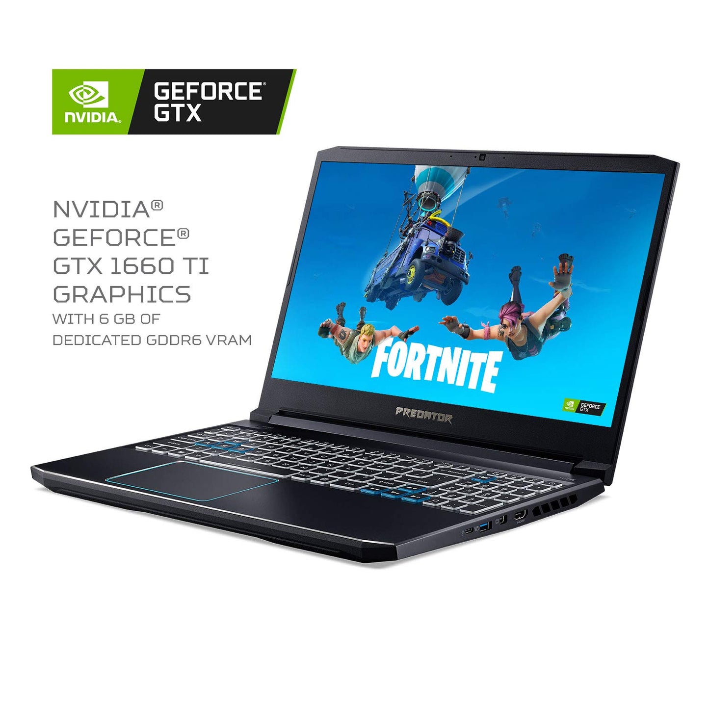 Acer Predator Helios 300, 15.6" FHD 144Hz IPS Screen, Ci7 9750H, GTX 1660Ti, 16GB RAM, 512GB SSD, Windows 10 English, Black, PH315-52-72RG