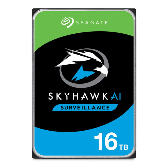 Seagate Skyhawk AI 16TB Surveillance Internal Hard Drive HDD - 3.5 Inch SATA 6GB/S 256MB Cache for DVR NVR Security Camera System with Drive Health Management (ST16000VE0008)