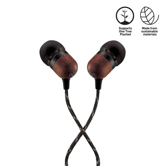 Marley EM-JE041-SB Smile Jamaica in-Ear with Mic, Headphones - Black