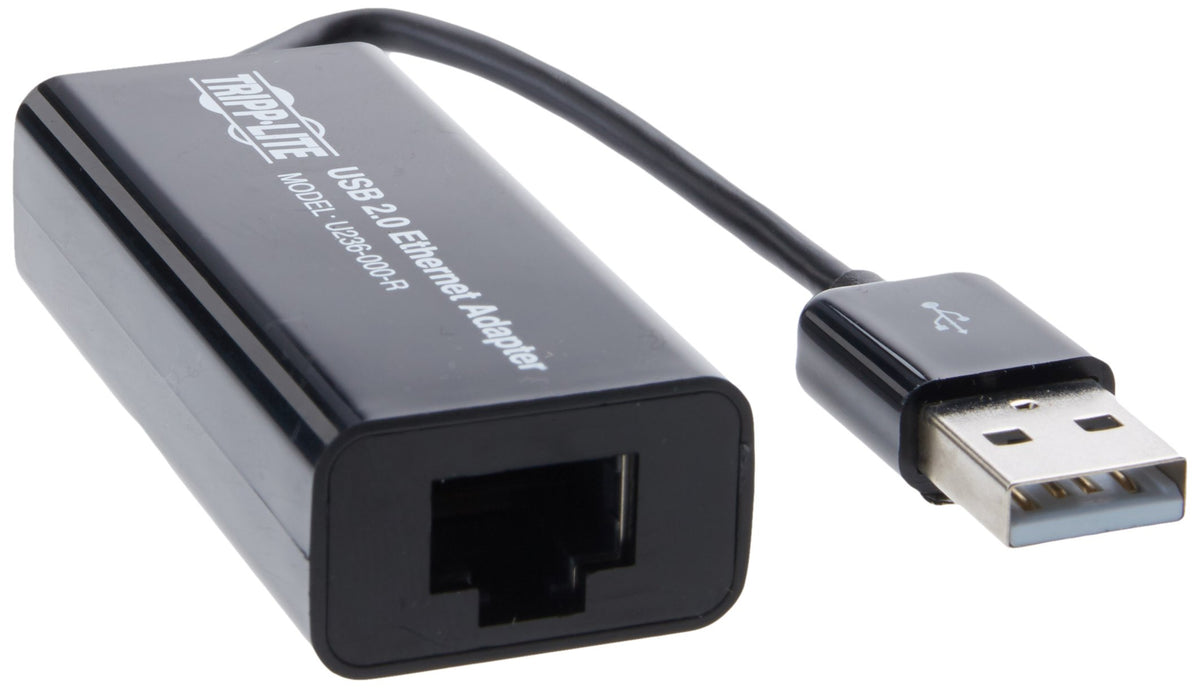 TRIPP LITE USB 2.0 Hi-Speed to Ethernet NIC Network Adapter, 10/100 Mbps, Black