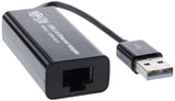 TRIPP LITE USB 2.0 Hi-Speed to Ethernet NIC Network Adapter, 10/100 Mbps, Black