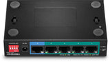 TRENDnet 5-Port Gigabit Long Range PoE+ Switch, TPE-LG50, 4 x PoE+ Ports, 1 x Gigabit Port, Camera DIP Switch extends PoE+ 200m (656 ft.), Lifetime Protection