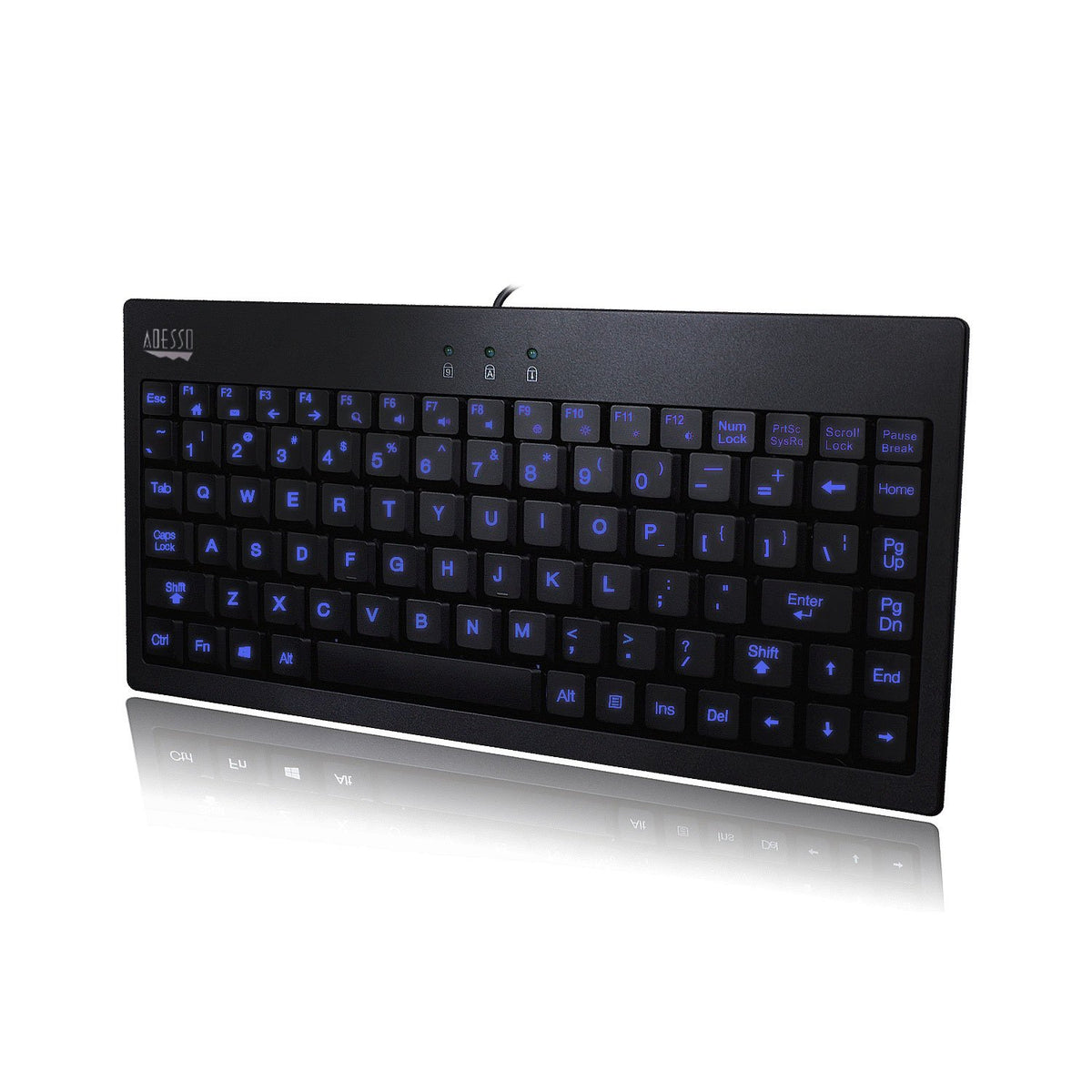 Adesso AKB-110EB - SlimTouch 110 3-Color Illuminated Mini Keyboard