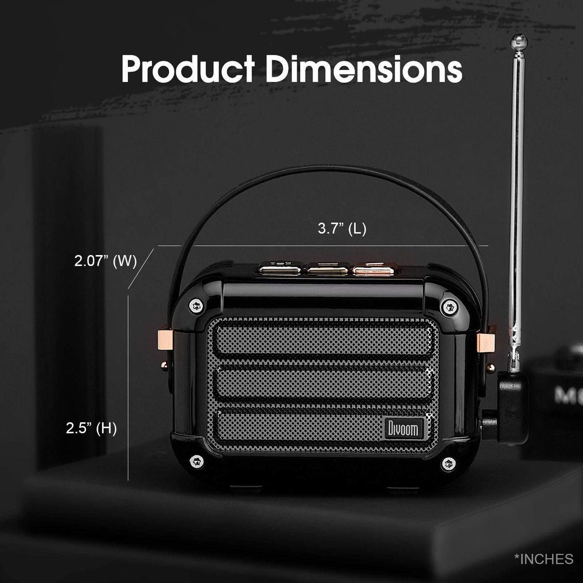 Divoom Macchiato Stylish Portable Bluetooth Speaker with FM Radio, 6W Output with TWS Function