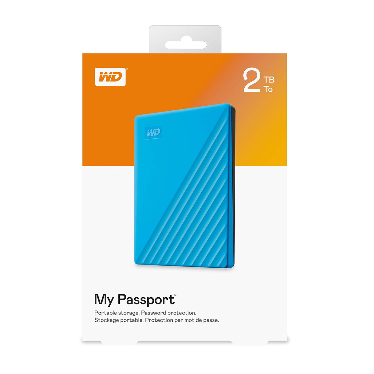 Western Digital 2TB My Passport Portable External Hard Drive, Blue - WDBYVG0020BBL-WESN