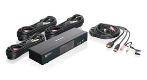 IOGear HDMI Multimedia KVM Switch with Audio, USB 2.0 Hub and HDMI KVM Cables GCS1794