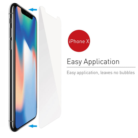 iPhone X Screen Protector, Macally Full HD Tempered Glass Screen Protector [Scratch-Resistant] for Apple iPhone X / 10 (TEMPX)
