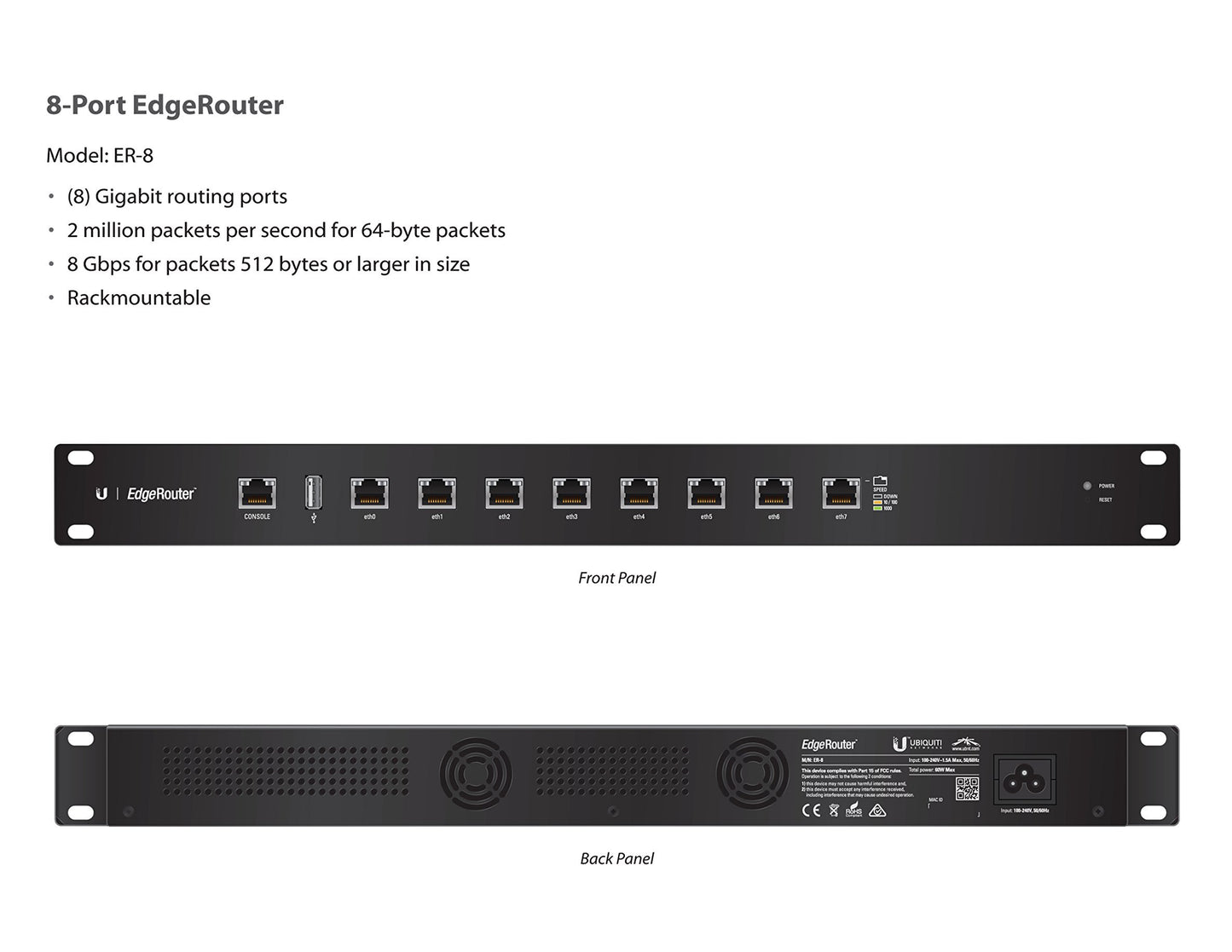 UBIQUITI ER-8 Networks Edgerouter 8 Port Router, Black