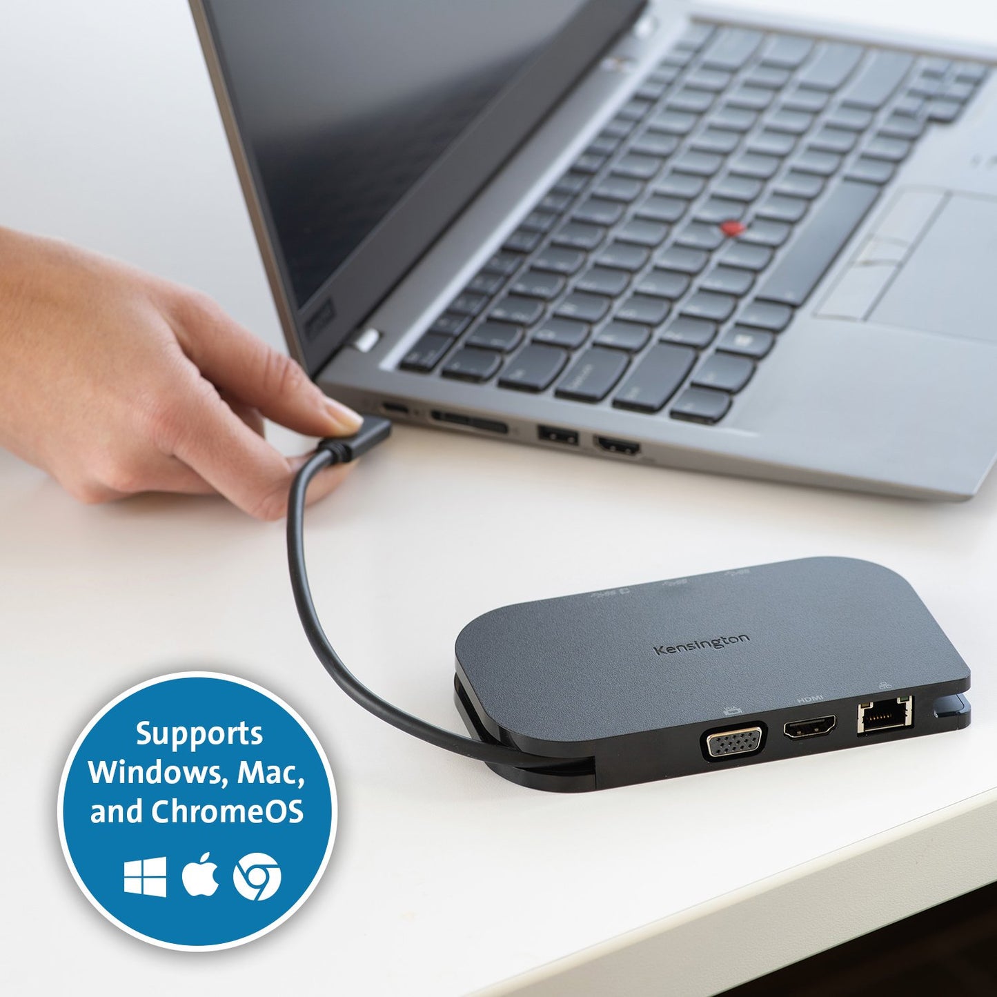 Kensington SD1600P USB-C Travel Dock 4K with Pass-Through USB-C Charging (K33968WW)
