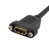 StarTech.com 3 ft. (0.9 m) HDMI Female to Male Adapter - Panel Mount - HDMI Female to Male Cable - (HDMIPNLFM3)