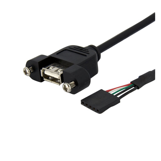 StarTech.com USBPNLAFHD1 Panel Mount USB Cable USB A to Motherboard Header Cable F/F, 1-Feet