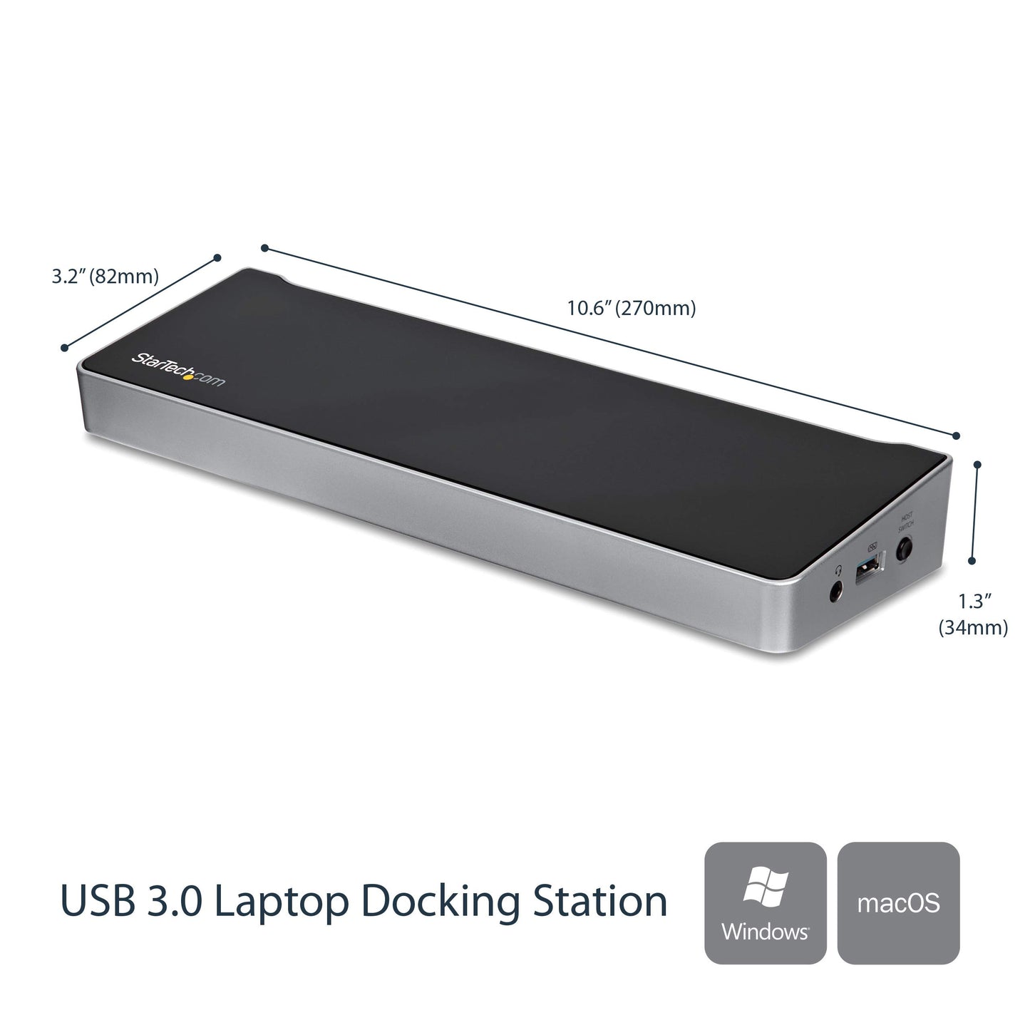 StarTech.com Dual Monitor KVM Docking Station - for Two Laptops - 4K - File Transfer - Universal Laptop Docking Station (USB3DDOCKFT)