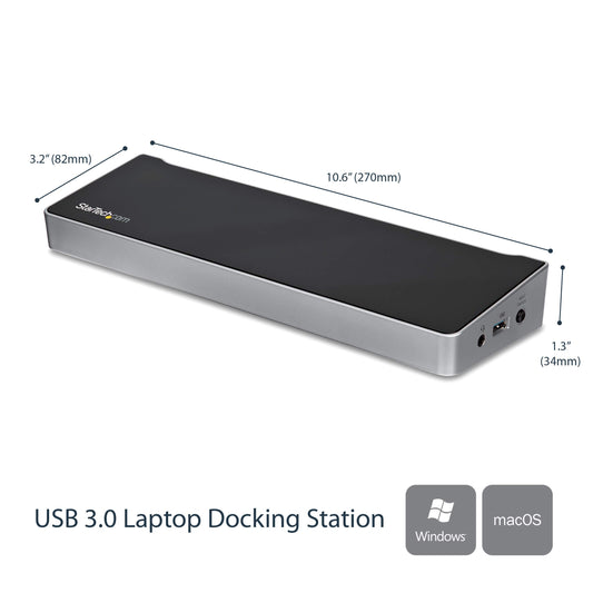 StarTech.com Dual Monitor KVM Docking Station - for Two Laptops - 4K - File Transfer - Universal Laptop Docking Station (USB3DDOCKFT)