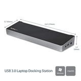 StarTech.com Dual Monitor KVM Docking Station - for Two Laptops - 4K - File Transfer - Universal Laptop Docking Station (USB3DDOCKFT)