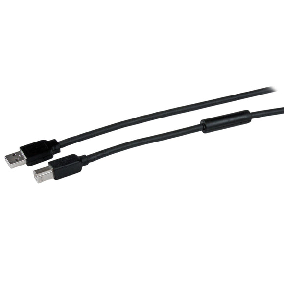 StarTech.com 15m / 50 ft Active USB 2.0 A to B Cable - Long 15 m USB Cable - 50 ft USB Printer Cable - 1x USB A (M), 1x USB B (M) - Black (USB2HAB50AC)