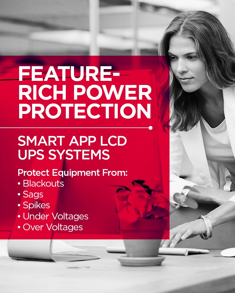 CyberPower CPS1500AVR Smart App LCD UPS System, 1500VA/900W, 8 Outlets, AVR, 2U Rack/Tower