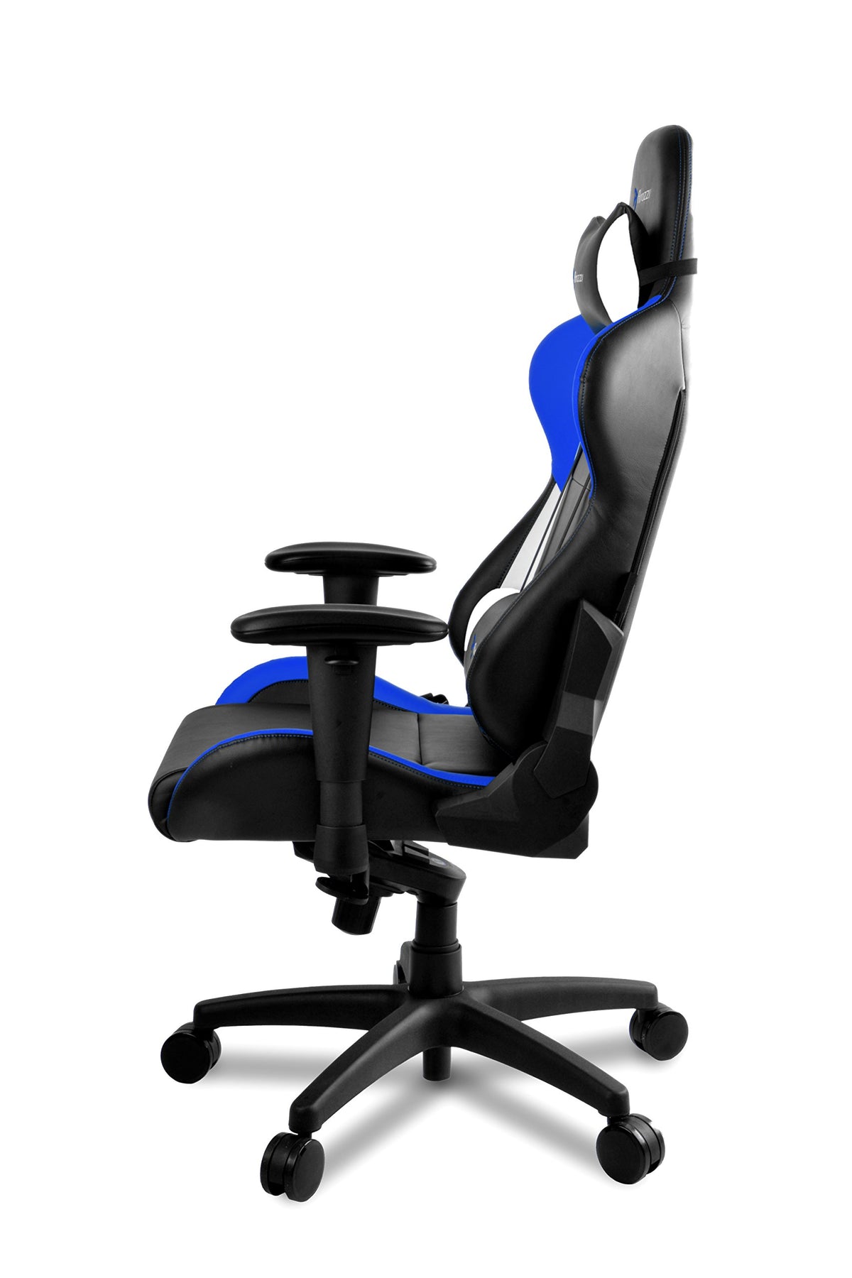 AROZZI Verona Pro V2 Premium Racing Style Gaming Chair with High Backrest, Recliner, Swivel, Tilt, Rocker & Seat Height Adjustment, Lumbar & Headrest Pillows Included, Blue-PC/Mac/Linux