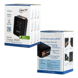 ARCTIC Home 4500 USB Portable Wall Charger, 4-Port 4.5A Total Output, Fast-Charge, US Plug, Black