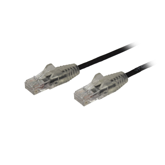 StarTech.com N6PAT1BKS Cat6 Ethernet Cable, 1', Black, Slim, Snag Less RJ45 Cable, Network Cable, Ethernet Cord