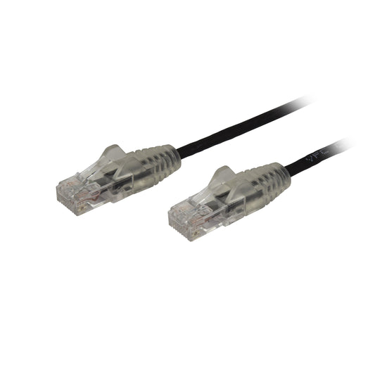 StarTech.com N6PAT3BKS Cat6 Ethernet Cable, 3', Black, Slim, Snag Less RJ45 Cable, Network Cable, Ethernet Cord