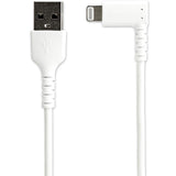1m / 3.3ft Angled Lightning to USB Cable - Heavy Duty MFI Certified Lightning Cable - White - USB to Lightning (RUSBLTMM1MWR)