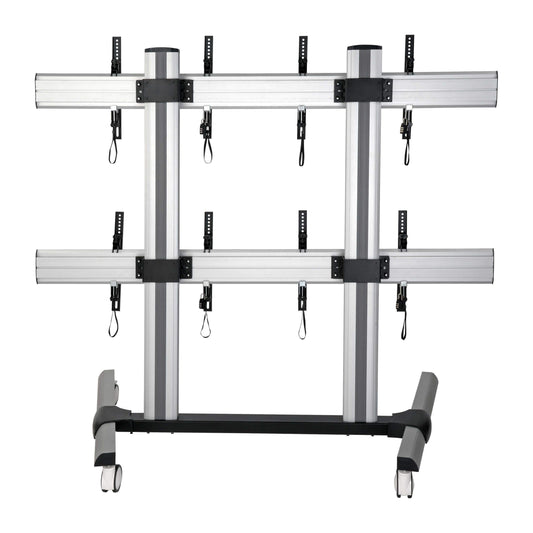Quad Screen Mobile TV Video Wall Cart Height-Adjustable 45-55in