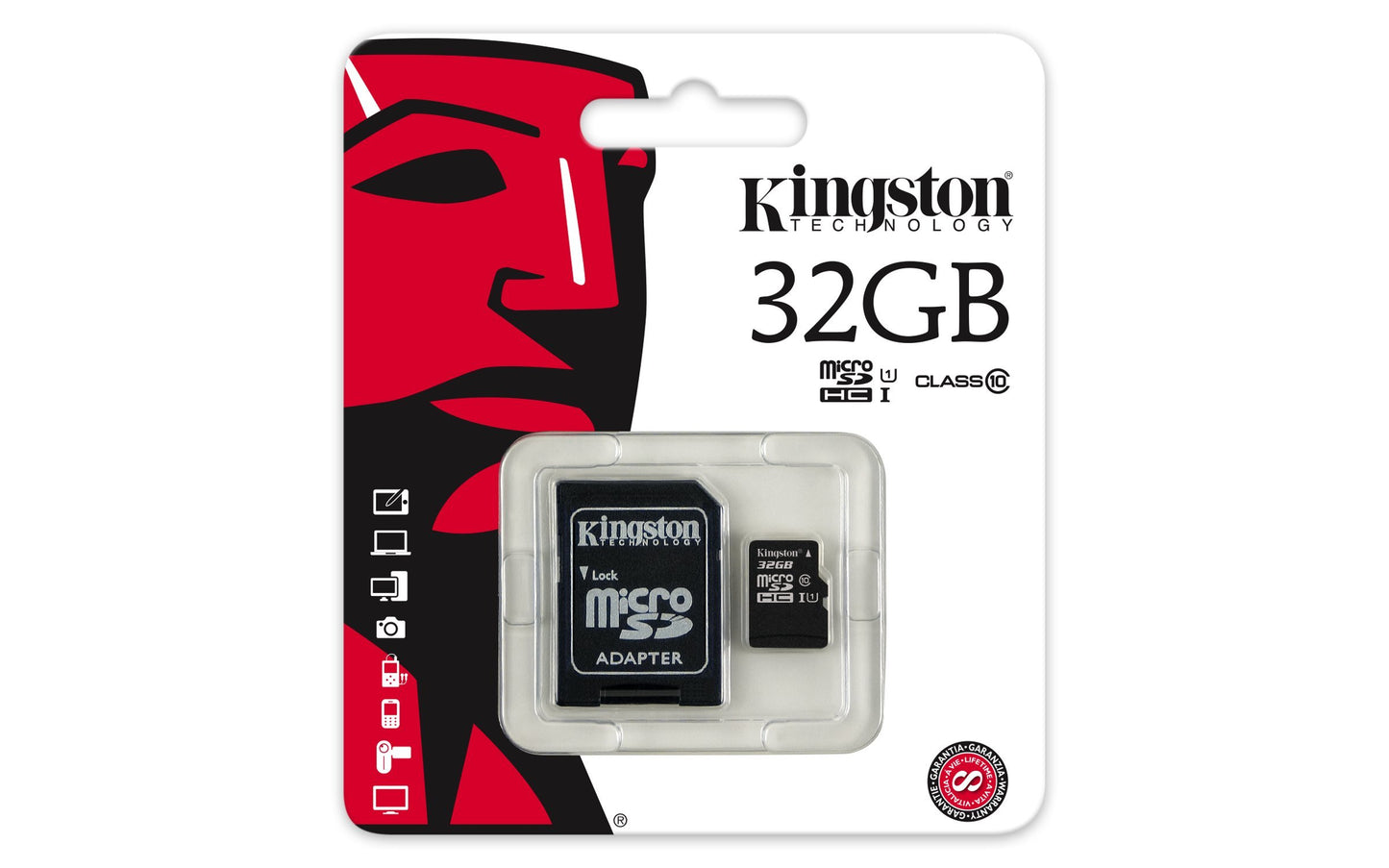 Kingston Digital 32GB Micro SDHC UHS-I Class 10 Industrial Temp Card with SD Adapter (SDCIT/32GB)