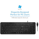 Macally USB Wired Keyboard for PC, Desktop Computer, Laptop, Notebook, ChromeBook - Ultra Slim Full Size Keyboard with Numeric Keypad - Compatible with Windows 10/8/7/Vista/XP, etc.